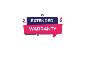 new extended warranty news website, click button, level, sign, speech, bubble  banner, vector