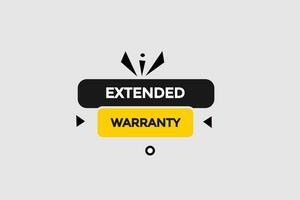 new extended warranty news website, click button, level, sign, speech, bubble  banner, vector