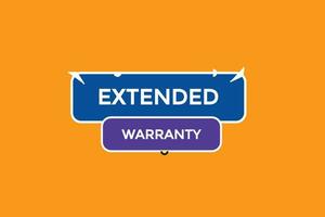 new extended warranty news website, click button, level, sign, speech, bubble  banner, vector