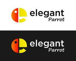 Letter e monogram parrot head logo design. vector