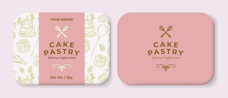 Cake Pastry Label Design Box Packaging Design Editable vector file