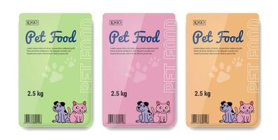 Pet food packaging design template vector illustration