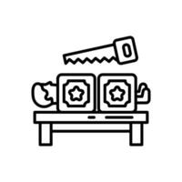 Sawing Person icon in vector. Illustration vector