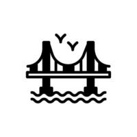 dorado portón puente icono en vector. ilustración vector