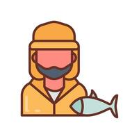 Fisherman icon in vector. Illustration vector