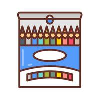 color lapices icono en vector. ilustración vector