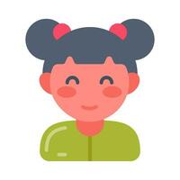 Girl icon in vector. Illustration vector