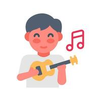 jugando guitarra icono en vector. ilustración vector