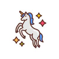 unicornio icono en vector. ilustración vector