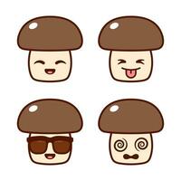 Set of Cute Mushroom Stickers vector