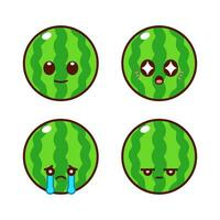 Set of Cute Watermelon Stickers vector