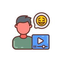 Reaction Video icon in vector. Illustration vector