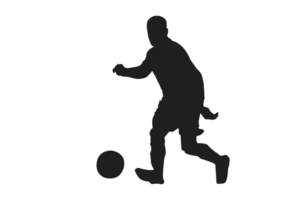 Pose of Football Player - Soccer Player Silhouette Pattern Background png