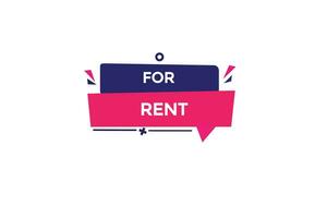 new for rent website, click button, level, sign, speech, bubble  banner, vector