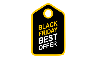 Black Friday tags or labels with a transparent background png