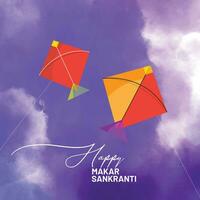 contento makar sankranti concepto para festival de India vector