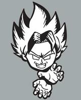 goku draw lineart vector