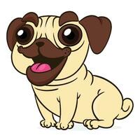 dog pug draw vector