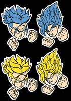 goku stickers vector tattoo color