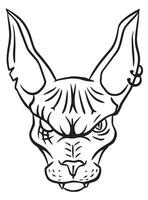 cat lineart tattoo vector