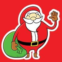 Papa Noel claus contento dibujar vector