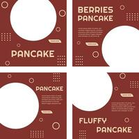 Red pancake template menu set vector