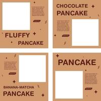 pancake menu template for social media promotion vector