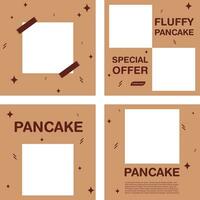 Pancake template set for your social media vector