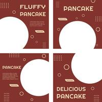 fluffy pancake template promotion set vector