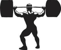 Weightlifter lifts big barbell vector silhouette 4