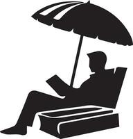 Reading man on hammock vector silhouette 7