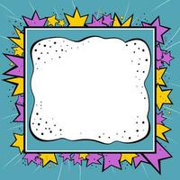 Comic blue background with frame design. Comics speech bubble for text pop art design. vector