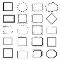 Set of simple line frames. Collection of vertical blank templates to decorate text. vector