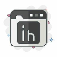Icon Linkedin. related to Communication symbol. comic style. simple design editable. simple illustration vector