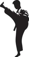 Kung fu man pose vector silhouette illustration 5