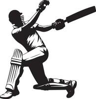 cricketer pose vector silhouette