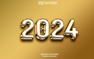 2024 text effect PSD template for  happy new year