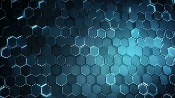 Abstract technological hexagonal background digital Technology Network Background Illustration Futuristic point wave. photo