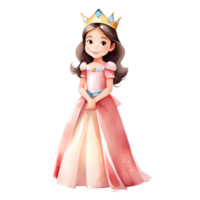 Little Princess in Princess Costume Isolated Transparent Clear AI Generative Illustration Clipart png