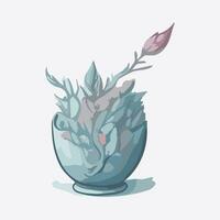 Delicate porcelain teacup vector illustration