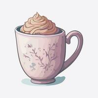 Delicate porcelain teacup vector illustration photo