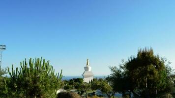 Overview of stupa or temple of Buddhist meditation in Benalmadena video