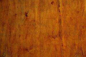 Old wood texture background, surface with old natural colored wood, top view. Grain table surface. photo