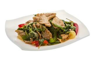 Pork with vegetables photo