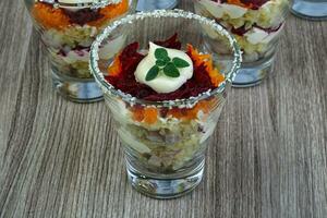 Russian herring salad photo