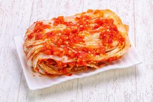 Kimchi fermented cabbage photo