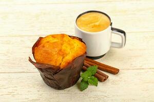 Muffin with coffee photo