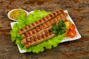 Grilled pork sausages photo