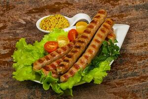 Grilled pork sausages photo