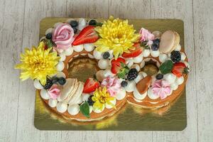 Cake with flower photo